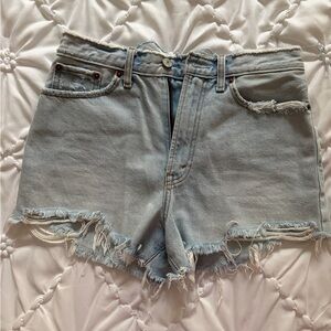 Abercrombie Annie High Rise Distressed Denim cut-offs 26